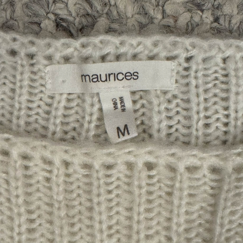 Maurices Stripe Long Sleeve Crew Neck Sweater Button Shoulders Women's Medium M - Picture 5 of 7